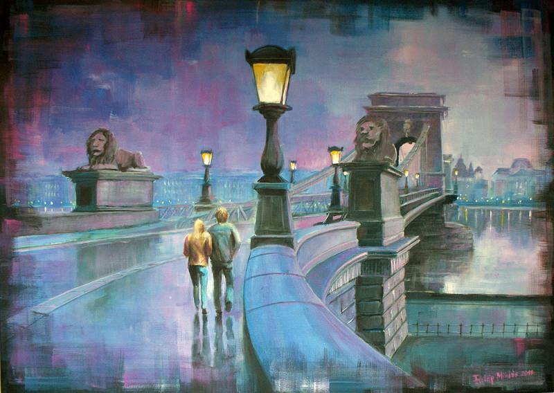 A város folyójának másik oldalán